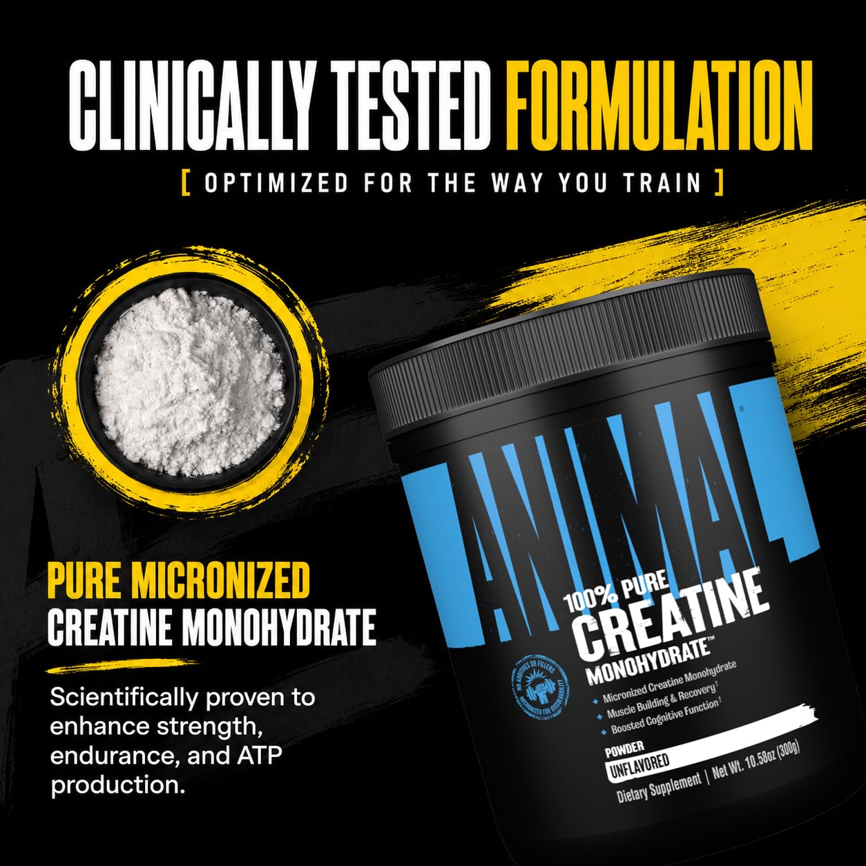 Animal Micronized Creatine Monohydrate Powder 60 Servings