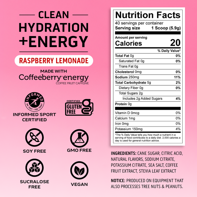 Ascent Clean Hydration + Energy 40 Servings