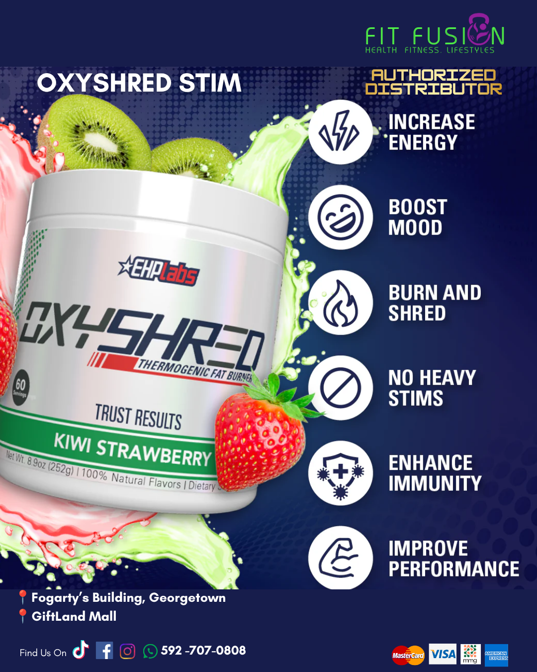 EHPLabs Oxyshred Thermogenic Fat Burner- Caffeinated