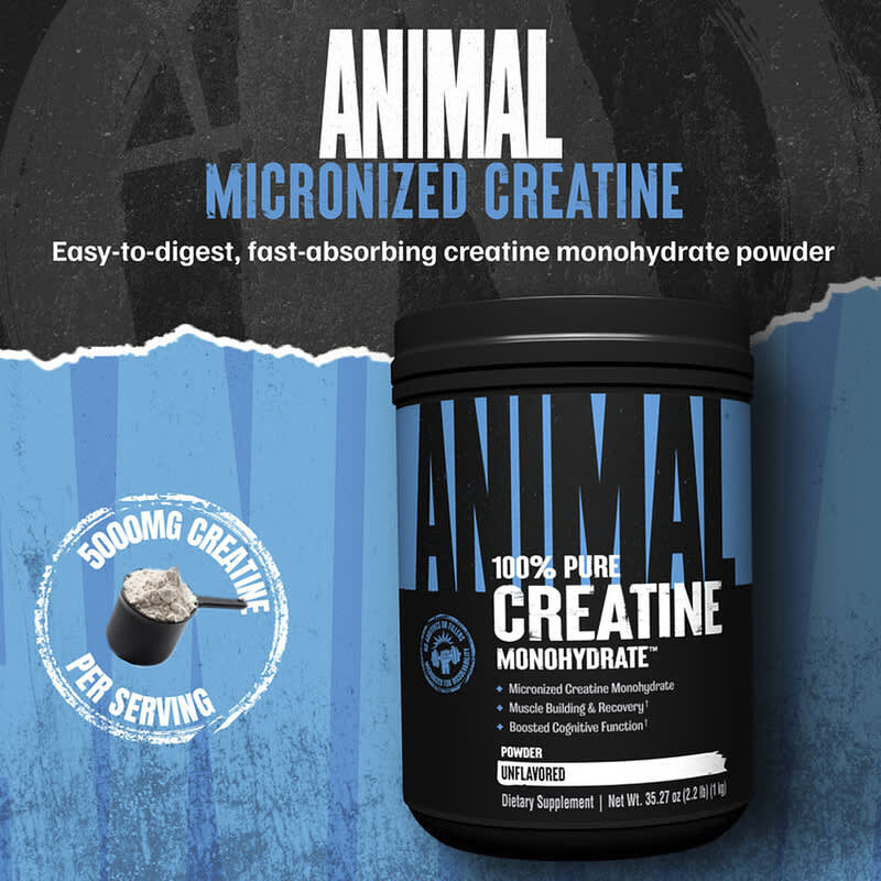 Animal Micronized Creatine Monohydrate Powder 100 Servings