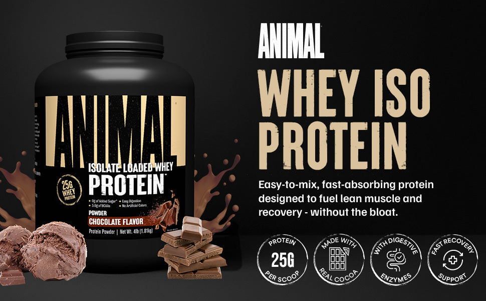 Animal Isolate Loaded Whey Protein Powder 4lb