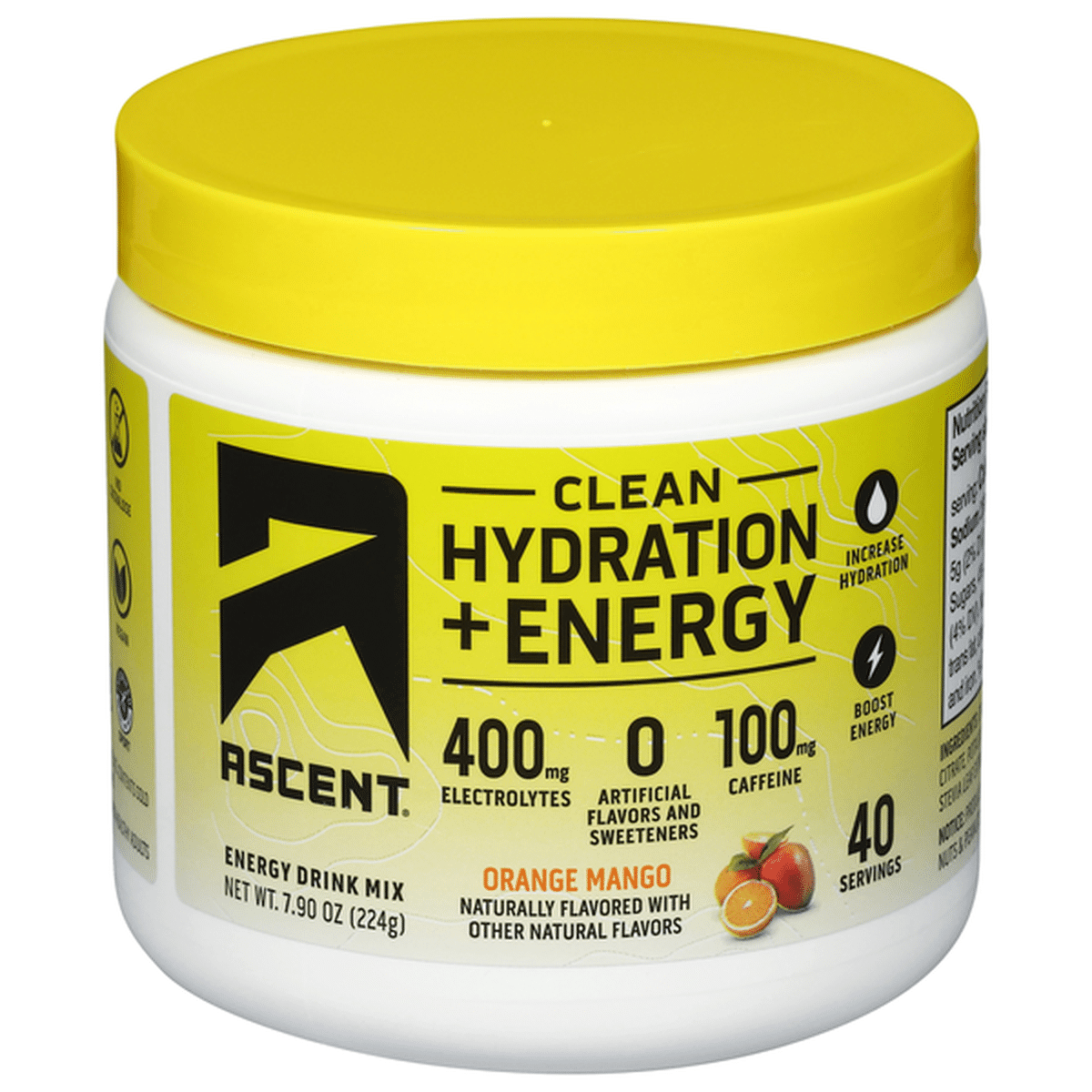 Ascent Clean Hydration + Energy 40 Servings
