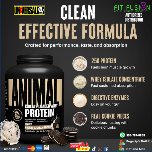 Animal Isolate Loaded Whey Protein Powder 4lb